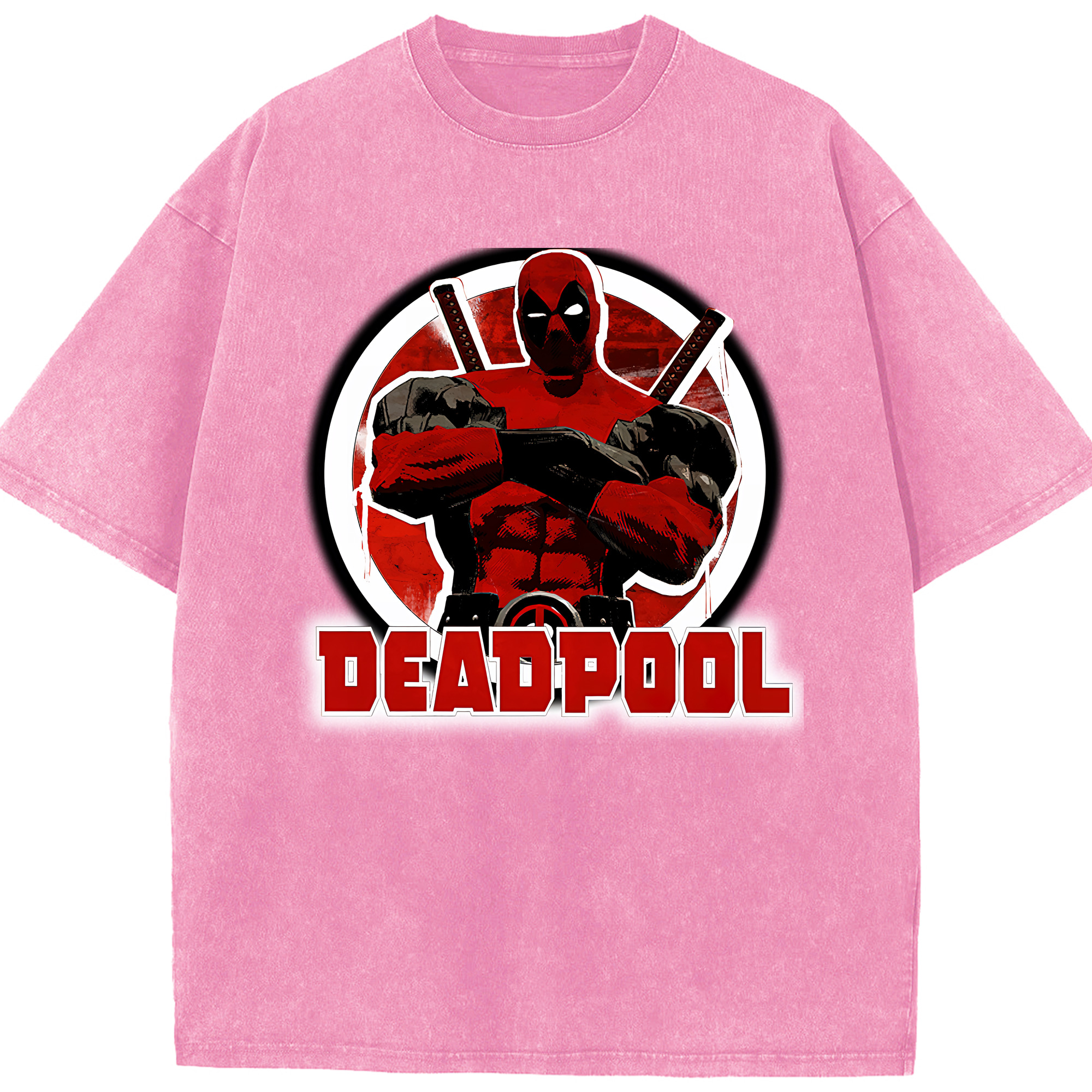 （画像用） Deadpool デッドプール 綿100% ヴィンテージ風 半袖Tシャツ（フロントプリント）